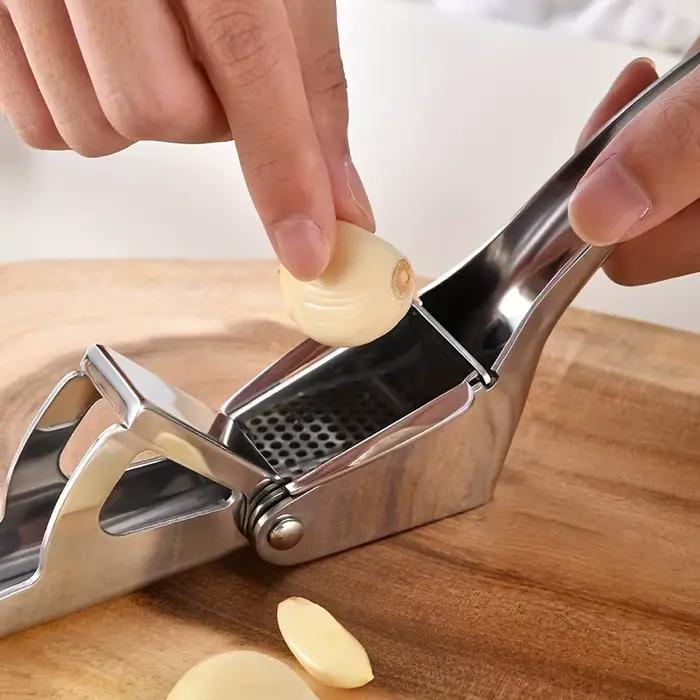Presse à ail, broyeur d'ail à double levier assisté de qualité professionnelle durable avec chambre de grande capacité, aucun épluchage nécessaire