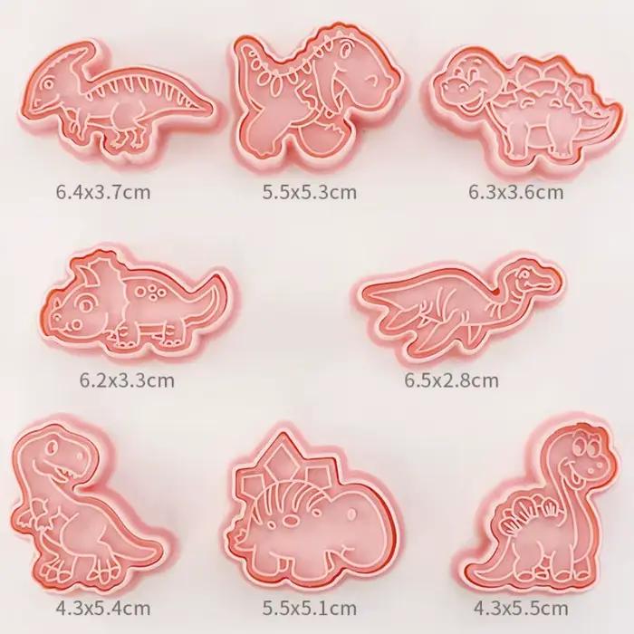 Ensemble de moules à biscuits dinosaures en plastique respectueux de l'environnement pour des créations paléontologiques et des occasions spéciales