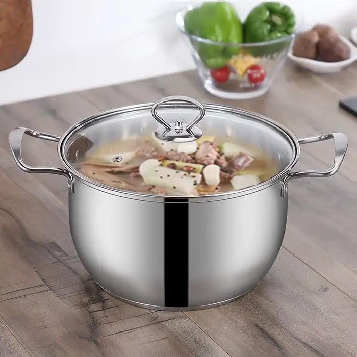 Marmite à soupe astronomique double en acier inoxydable, cuisson non magnétique, ustensiles de cuisine polyvalents, poêle antiarina, marmite à usage général, 1,5 L-4L