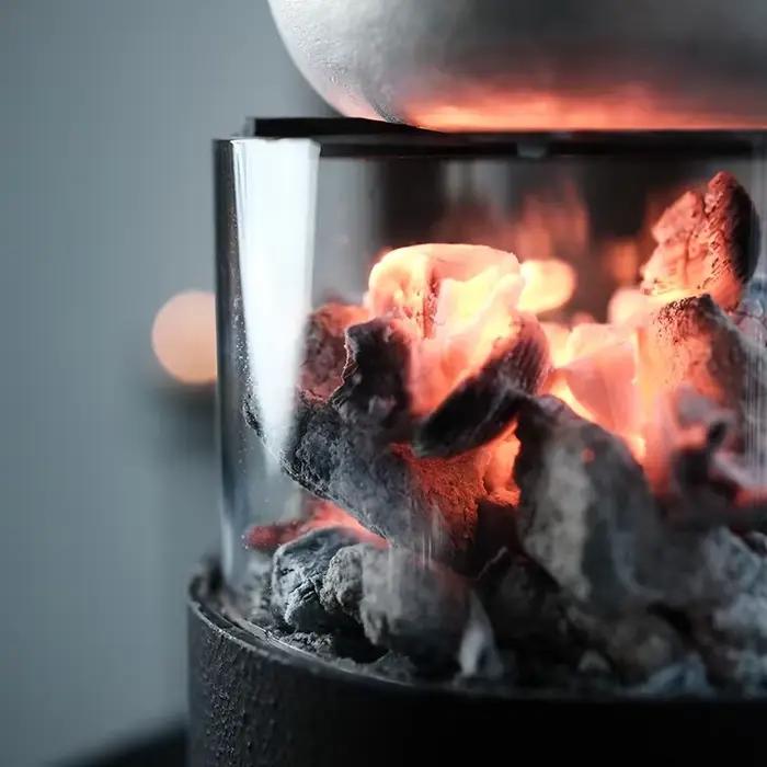 Poêle à thé à feu ouvert en fonte, charbon de bois, foyer de thé domestique en plein air, théière de cuisine