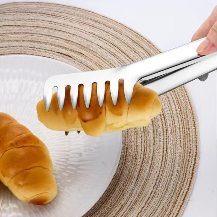 Pince à spaghetti en acier inoxydable, 9 pouces, pince à pâtes, en forme de peigne, porte-aliments, steak jxBBQ, ustensiles de cuisine, outil de cuisine