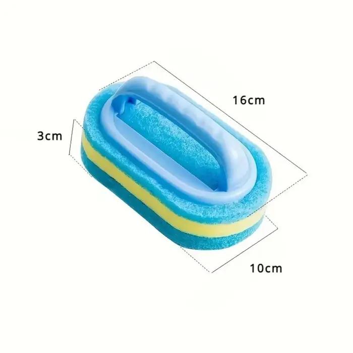 Brosse de nettoyage avec poignée, éponge de cuisine, lingette épaisse, pour carrelage de salle de bains, élimination des taches domestiques, outils de nettoyage