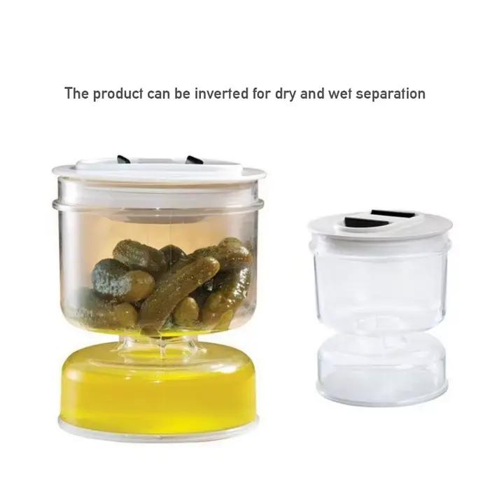 Pot de cornichons, distributeur sec et humide