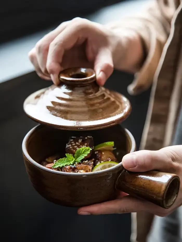 Casserole de Leurs oût avec couvercle, poterie d'aldéhyde, petite marmite à micro-ondes, claypot domestique, bouillie de riz, marmite à soupe haute température