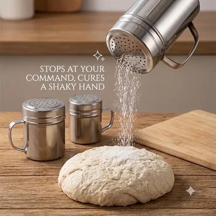 Bouteille de sel et sucre en acier inoxydable avec poignée pour assaisonnement et condiments polyvalente pour cuisine et restauration