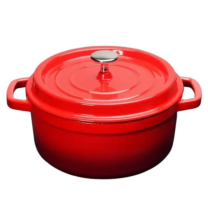 Four hollandais en fonte d'aluminium émaillée avec couvercle