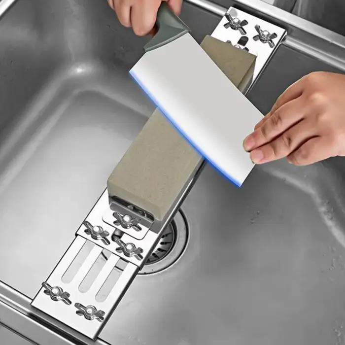Support d'affûtage de couteaux antidérapant en acier inoxydable