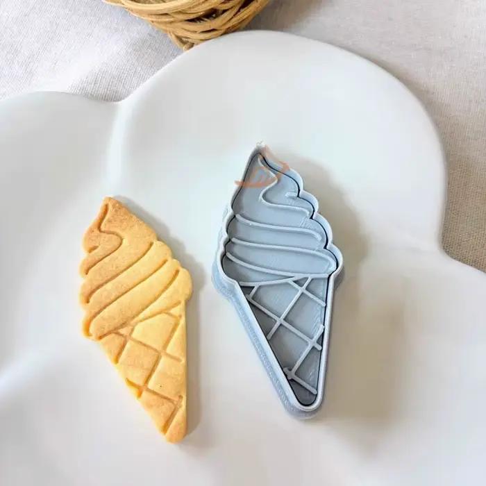 Cône de crème glacée d'été emporte-pièce Dessert sucre chocolat Biscuit moule Fondant gaufreur timbre