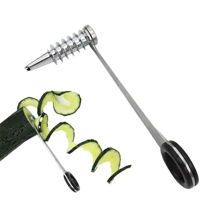 Spiraliseur à légumes en acier inoxydable pour tranchage et découpe de courgettes, concombres, carottes et autres légumes pour la cuisine et la maison