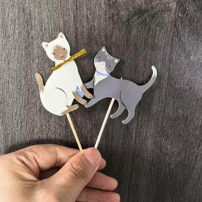Décorations de gâteau pour fête de chaton 10 pièces/ensemble pics à cupcakes pour animaux de compagnie pour baby shower chaton décorations d'anniversaire avec empreintes de pattes de chat occasions spéciales pour enfants et adultes