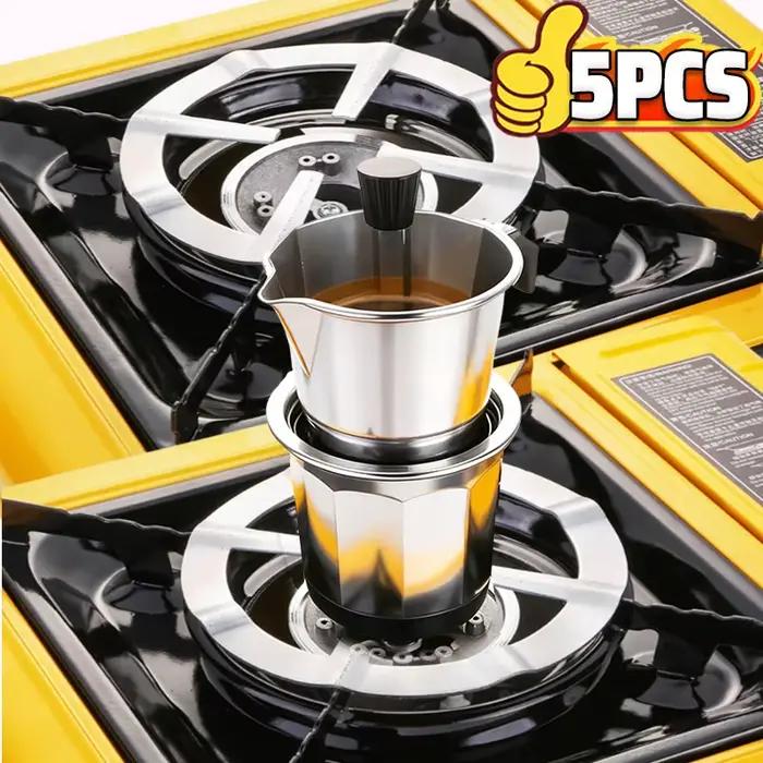 Anneau réducteur de cuisinière à gaz, Support de cuisinière à gaz, plaque d'anneau de mijotage en acier inoxydable, Support de Pot à café Moka, Support de casseroles