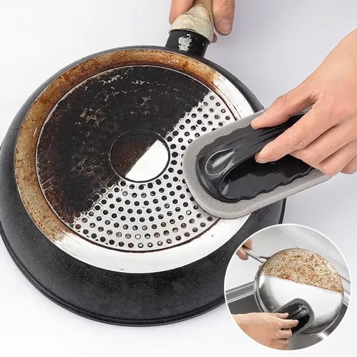 Éponge magique émeri, brosse, lingette, gomme, nettoyeur, cuisine, bain, rouille, forte décontamination, outils de nettoyage avec poignée, outils ménagers
