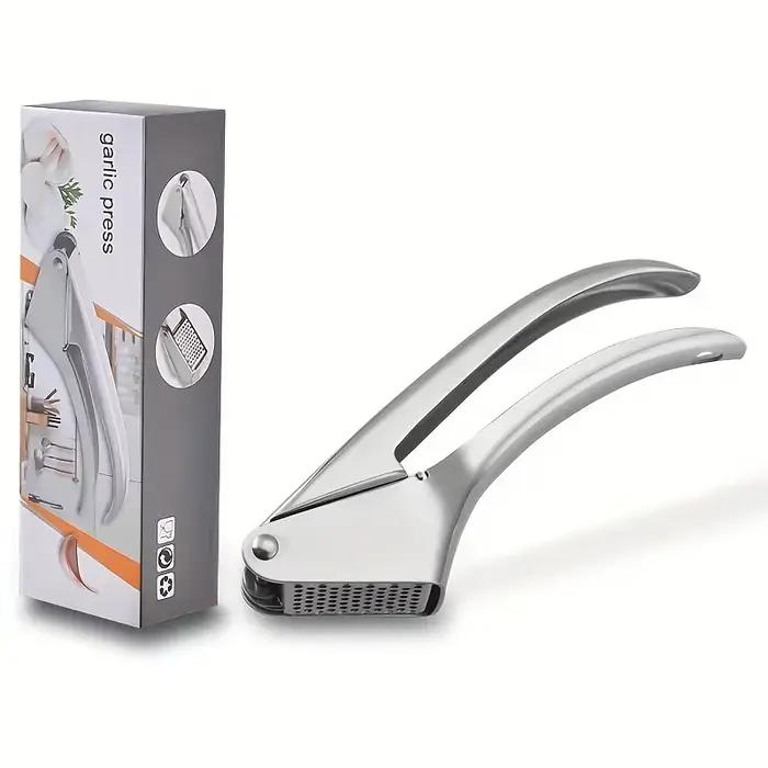 Presse à ail, broyeur d'ail à double levier assisté de qualité professionnelle durable avec chambre de grande capacité, aucun épluchage nécessaire