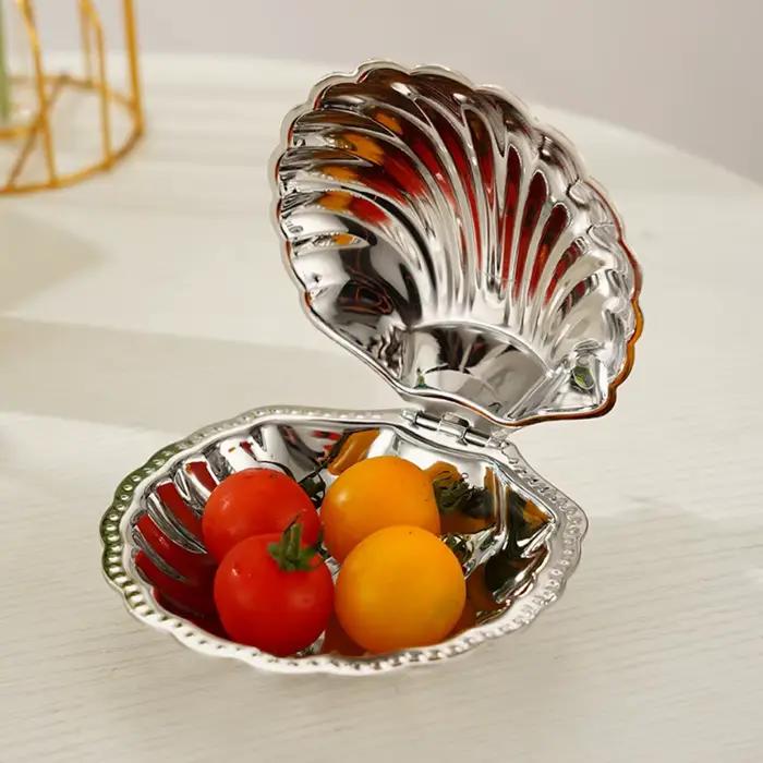 Plat à dessert en forme de coquille en acier inoxydable 304