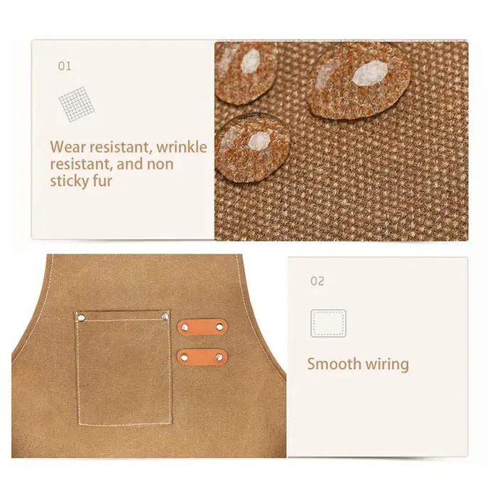 Tablier de cuisine professionnel, tabliers en toile résistants à l'huile avec grande poche pour hommes et femmes, tablier de travail de chef pour Bar de restaurant de gril