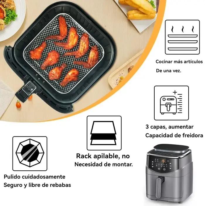 Support de friteuse à Air pour Ninja, double support de grillades rectangulaire en acier inoxydable, panier de friteuse à air chaud, accessoires de plateau