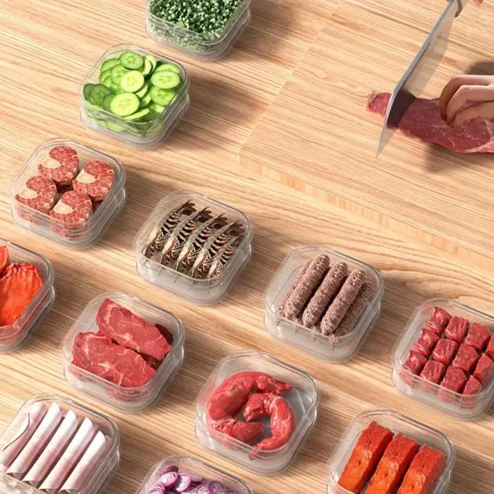 1-15pcs Freezing Meat Preservation Box Durabled Resistant Microwave Safe Odorless Kitchen Refrigerated Food Fresh Keeping Boxes
