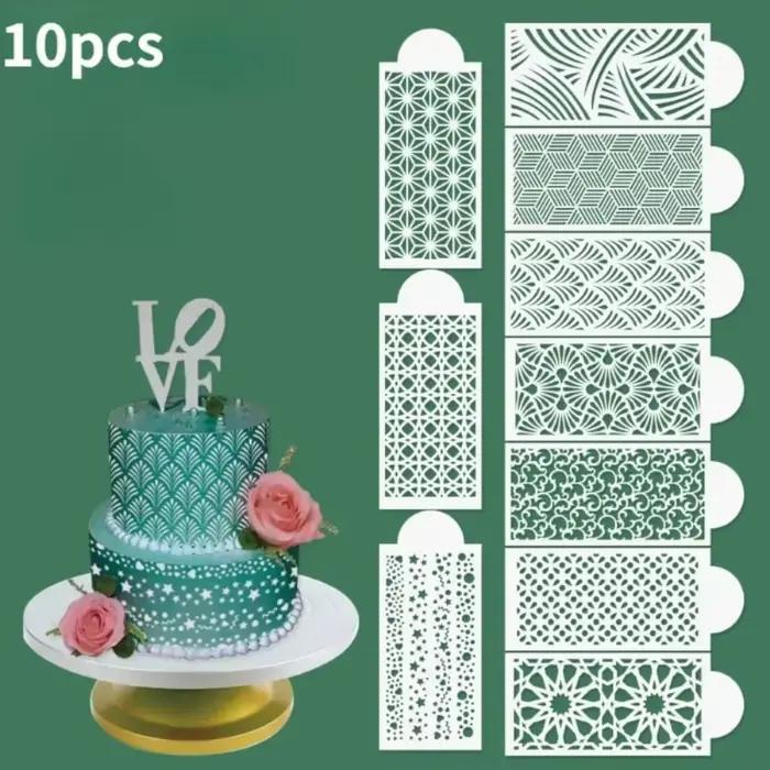 10 pièces/ensemble bricolage Fondant pochoir réutilisable gâteau décoration