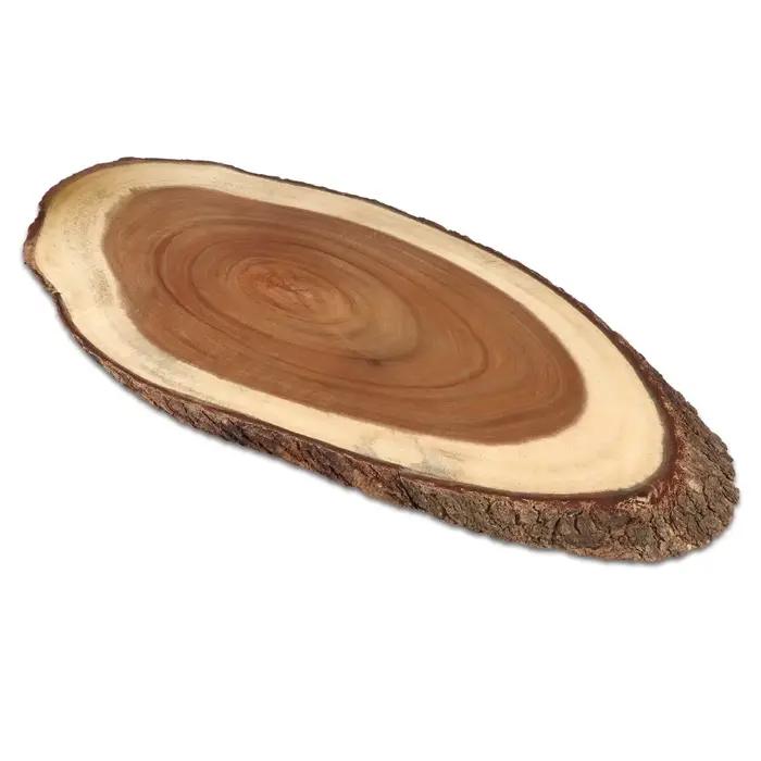 Jaswehome-Planche à découper en bois d'écorce d'arbre d'acacia
