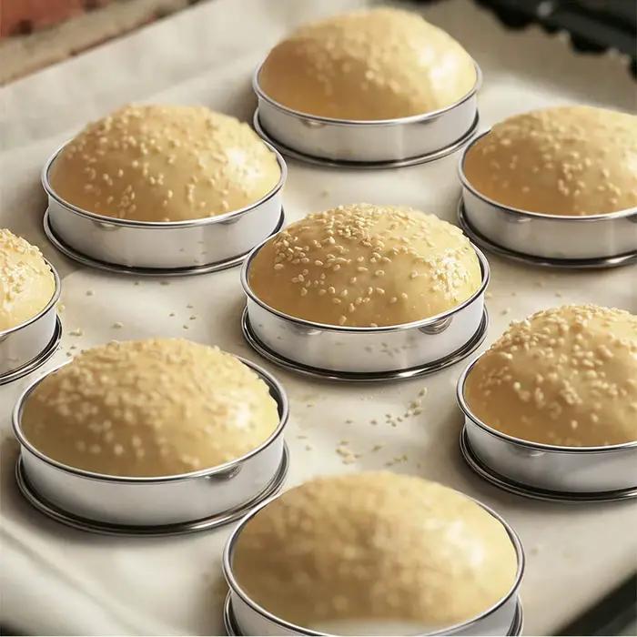 2 pièces en acier inoxydable Double roulé cuisson cercle tarte anneau
