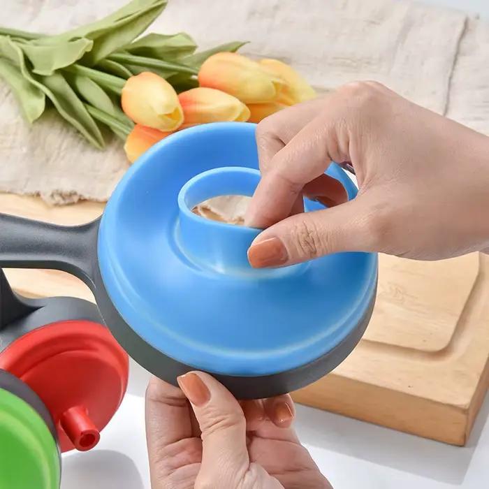 Ensemble d'entonnoirs en plastique orange certifié QIC pour confitures et transferts alimentaires 3 tailles inclus pour bouches larges et pots Mason