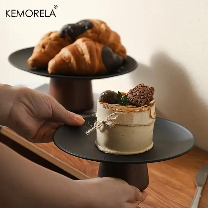 KEMORELA Présentoir à gâteaux en bois d'acacia, présentoir à desserts pour mariages, anniversaires, plateau à cupcakes, plateau à gâteaux d'Halloween et de Noël