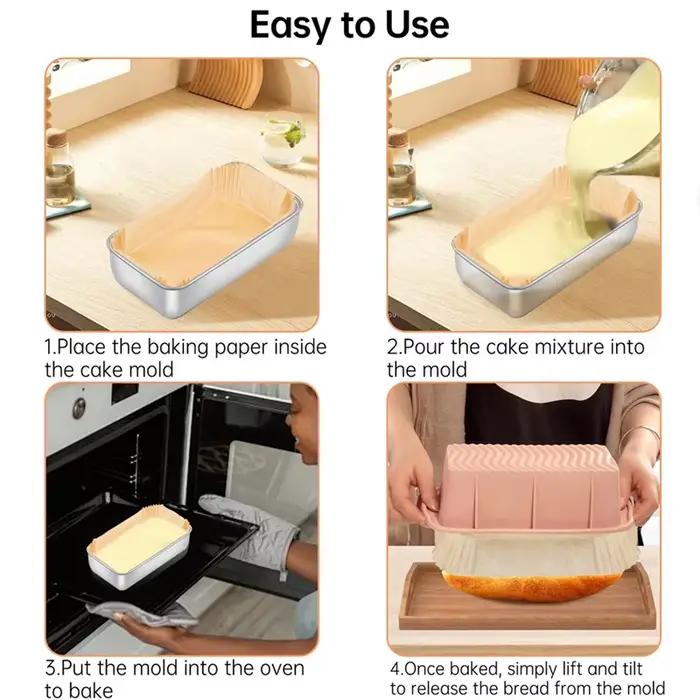 Ensemble de revêtement de poêle à pain doux de 100 pièces 9x5 pouces pour la cuisson