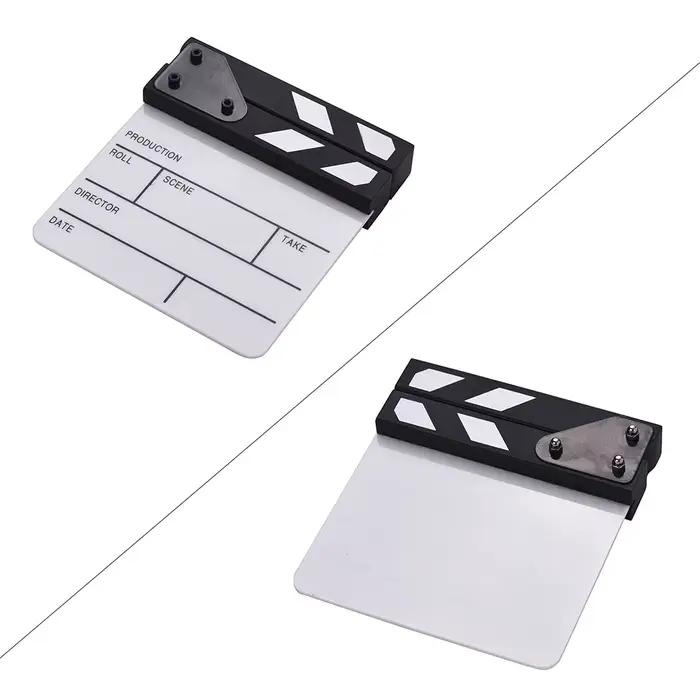 Andoer – planche à clins en acrylique de taille compacte, effaçable à sec, Film TV, scène d'action coupée, bâton noir et blanc