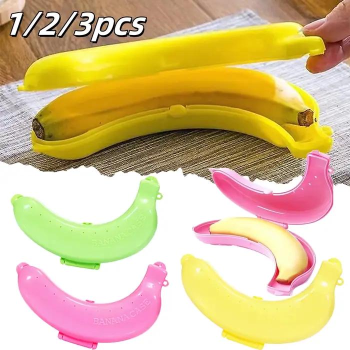 1-3 pièces banane sauvegarde boîte Portable Flexible garder frais voyage pique-nique en plein air banane forme créative en plastique fruits mallette de rangement