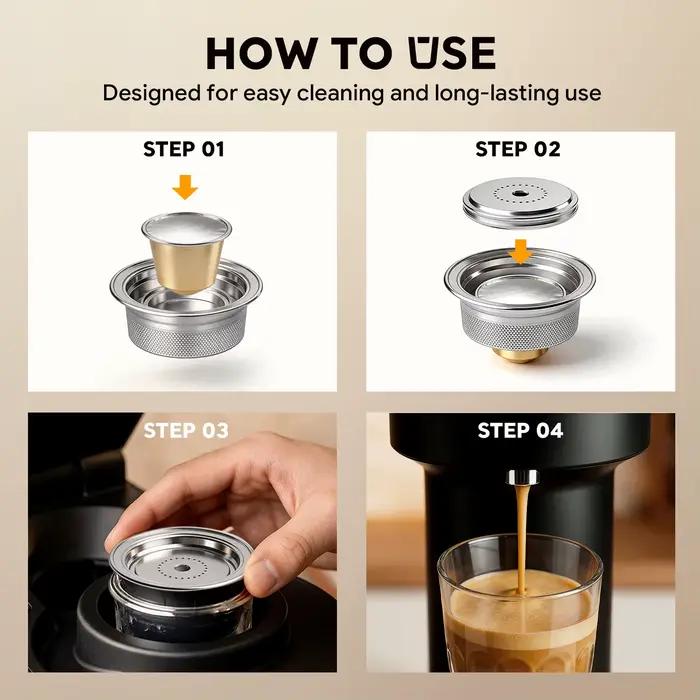 Adaptateur de capsule de café réutilisable pour Nespresso Vertuo Pop / VertuoLine Next – Se transforme en accessoire compatible avec les dosettes Vertuo