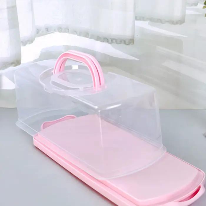 Boîte à pain rectangulaire multifonctionnelle avec couvercle transparent et poignée, pour la conservation des aliments, idéale pour les diplômes et la pâtisserie DIY