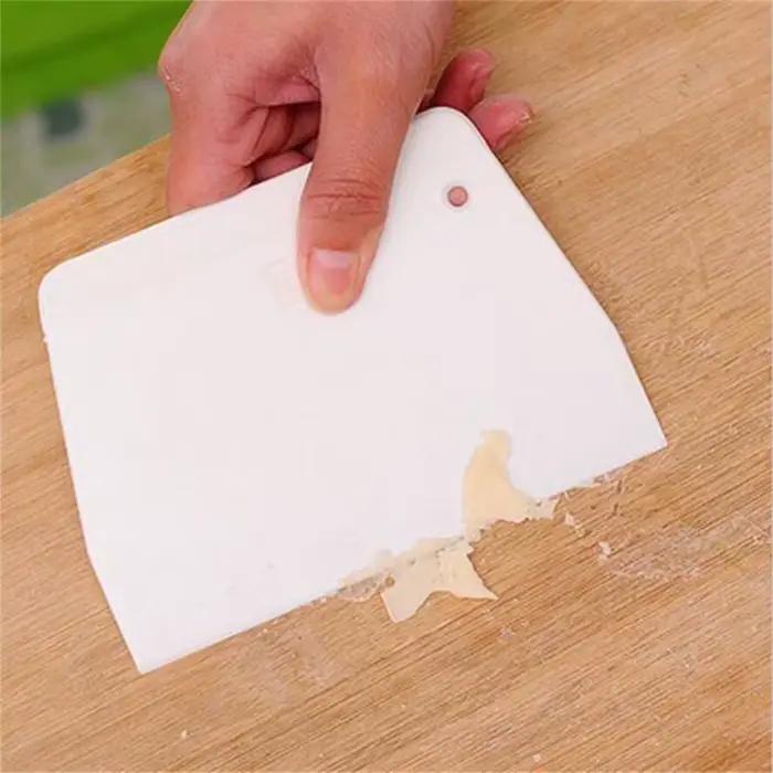 Coupe-pâtisserie spatules à gâteaux en plastique grattoir à pâte trapézoïdal pain Pizza Fondant outils couteau à beurre multiduty blanc ustensiles de cuisson sûrs