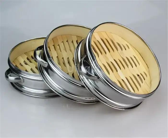 Ustensiles de cuisine en acier inoxydable, cuiseur vapeur en bambou, panier de collation de riz, ensemble de boulettes, outils de cuisine