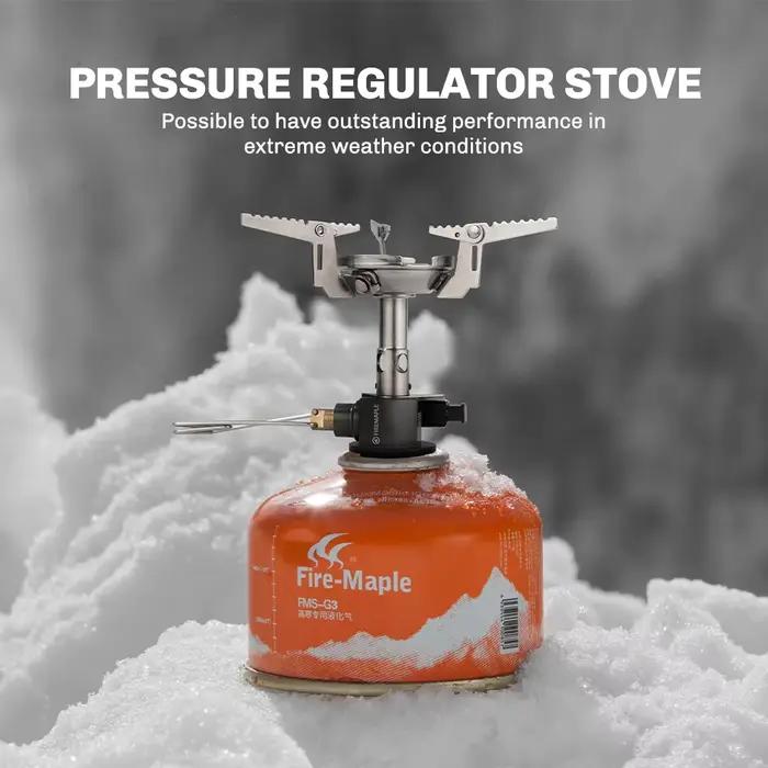 Fire-Maple Greenpeak II Réchaud à gaz régulateur de pression avec poêle de randonnée piézo intégré Coupe-vent Randonnée Trekking Camping