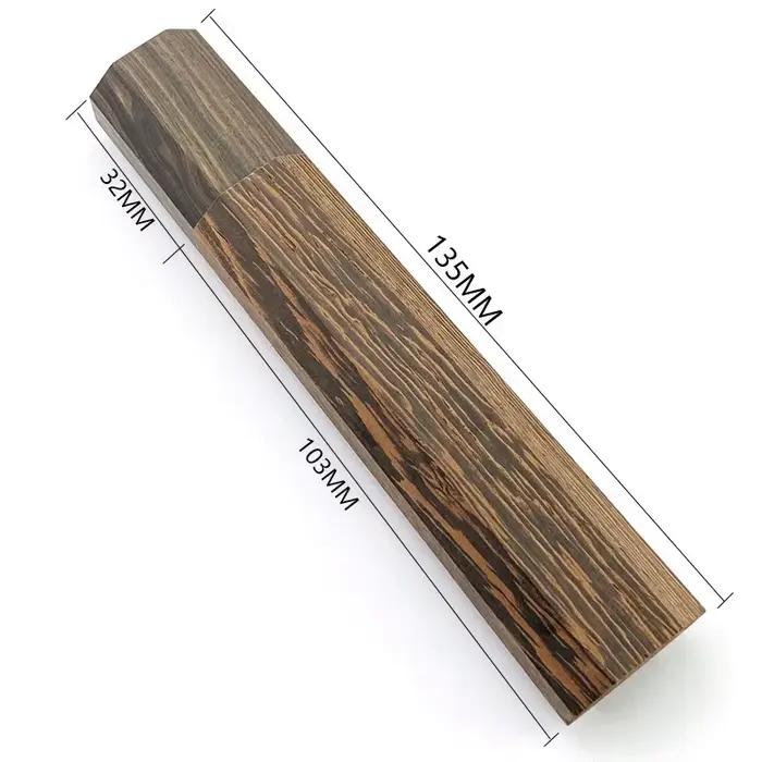 Manche de couteau octogonal en bois fait main, 135 mm, en bois composite Ébène Wengé, pour la fabrication de couteaux de sushi, Santoku, Gyuto et autres projets DIY