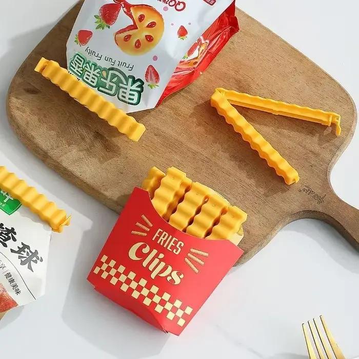 12 pinces de scellage pour frites, anti-humidité, réutilisables, pour conserver la fraîcheur des aliments, organisation de la cuisine