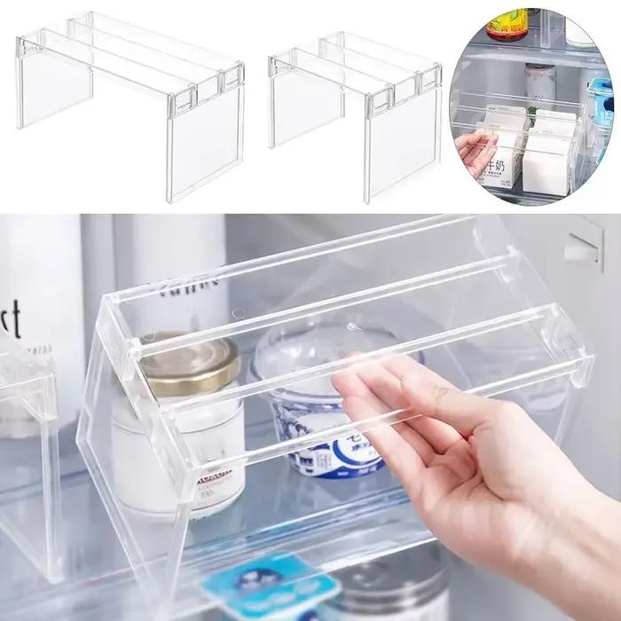 Étagère de rangement transparente pour réfrigérateur, gain de place, étagères de séparation multicouches épaissies pour réfrigérateur, organisateurs de cuisine