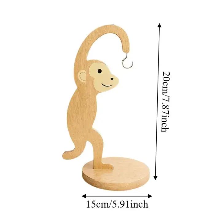 Support à bananes en bois avec crochet en acier inoxydable, design vertical, pour une suspension fluide et maintenir les bananes fraîches