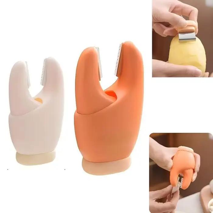 Éplucheur d'ail 2-en-1 avec poignée antidérapante - Clips manuels pour éplucher et outil à légumes pour une préparation culinaire facile