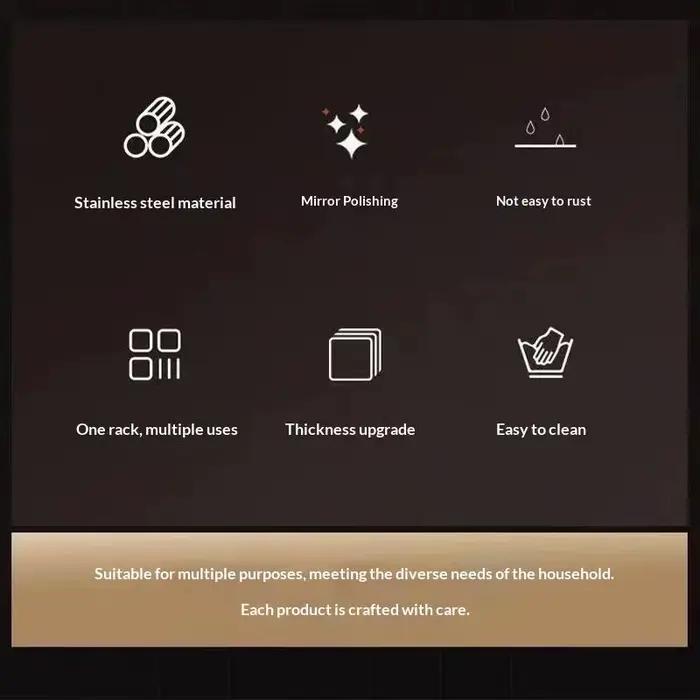 Support de rangement en acier inoxydable pour casseroles