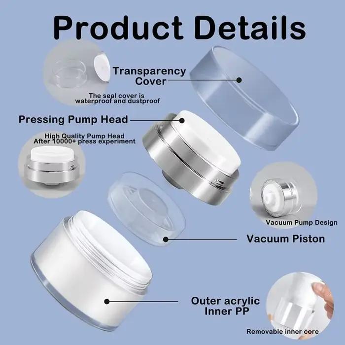 Bouteille de crème sous vide 15ml 30ml 50ml 100ml, bouteille de Lotion à pression, sous-bouteille de crème pour le visage, bouteille de Lotion acrylique, bouteilles de stockage, pots