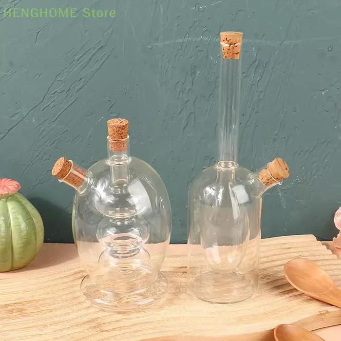 Bouteille en verre scellée à double couche, huile aissce, vinaigre, condiments, stockage de cuisine, bocaux HI, outils de cuisine, 2 en 1, 1 pièce