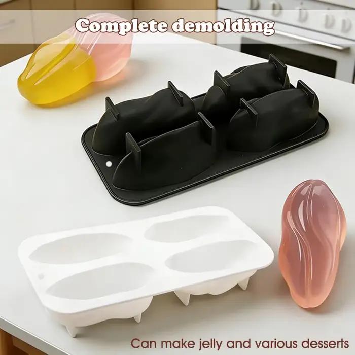 Moule à chocolat en silicone 4 cavités motif pistaches, silicone alimentaire de haute qualité, facile à nettoyer, réutilisable, idéal pour la pâtisserie en cuisine