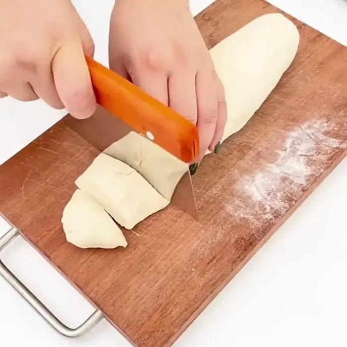 Coupe de farine de cuisson avec manche en bois en acier inoxydable