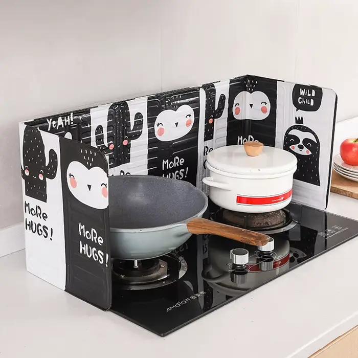 Bouclier anti-éclaboussures d'huile pour cuisinière à gaz, couverture d'écran, plaque en aluminium, déflecteur vert, cuisine, friture