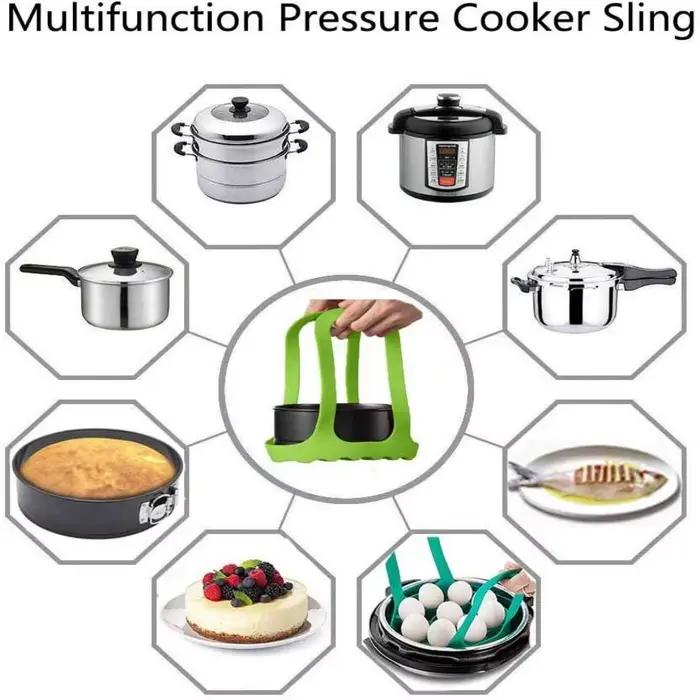 Autocuiseur en silicone pliable panier à vapeur avec élingue réutilisable pour sécurité alimentaire et multifacteur pour cuisine et cadeau occassionnels