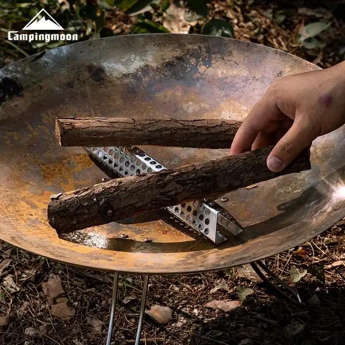 CAMPINGMOON Nouveauté A4-CS A4-CM A4-CL Accessoires BBQ à trous d'aération Équipement de camping Réutilisable Métal Bois de chauffage Acier inoxydable