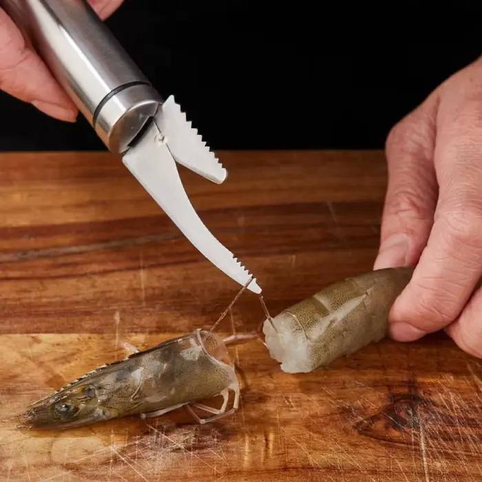 Couteau multifonctionnel en acier inoxydable pour éviscération de crevettes et préparation de fruits de mer pour occasions spéciales