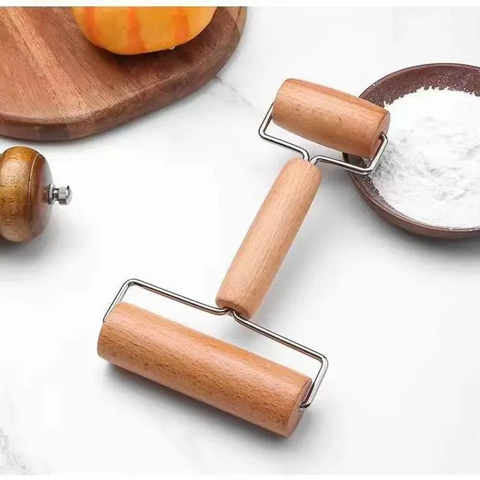 Rouleau de cuisson en bois Double face