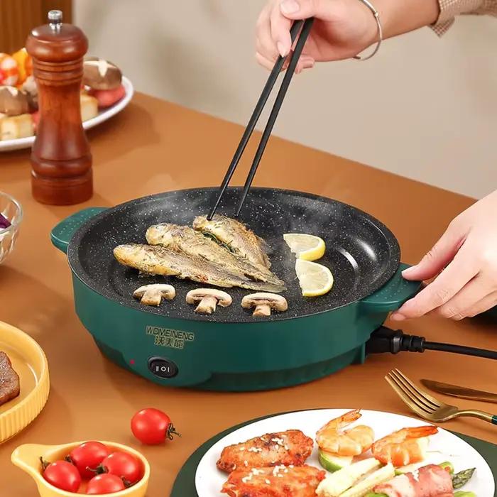 Multicuiseur électrique 220V, poêle antiadhésive, barbecue domestique, machine à cuisiner pour steak, poisson, omelette